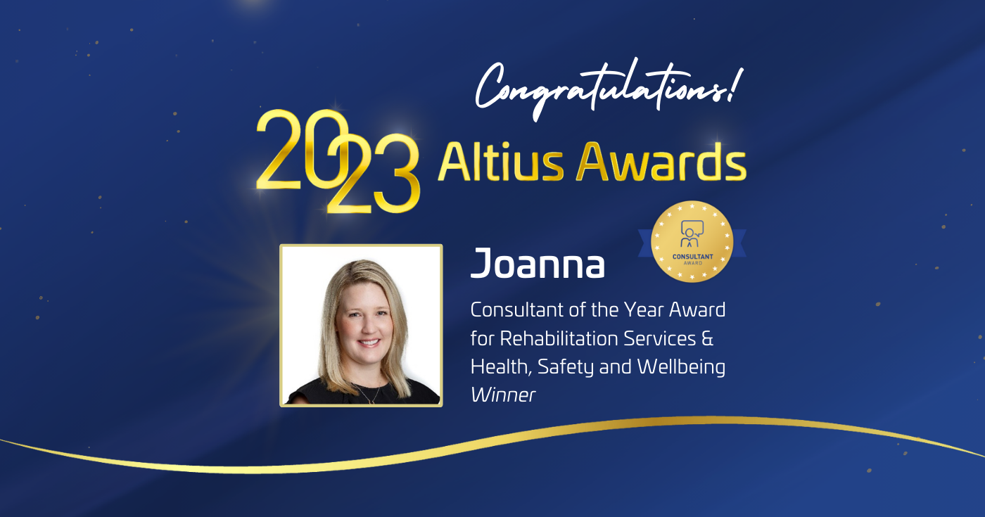 Rehabilitation Services by Altius Consultant of the Year Award 2023 - Joanna